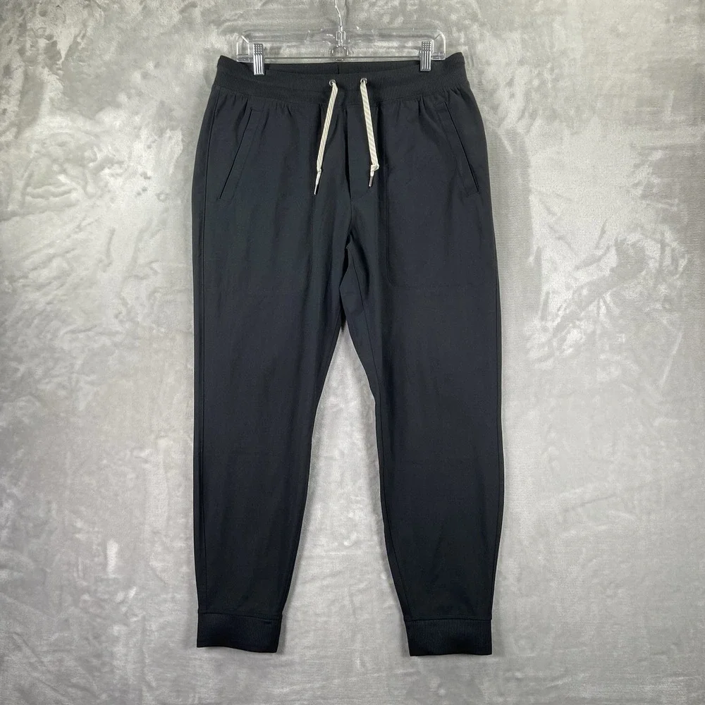 Vuori Meta Joggers Mens Large 33x28 Performance Pants Black Athletic Tapered Fit